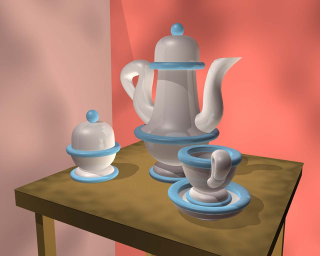 My crappy 3D teapot and cups