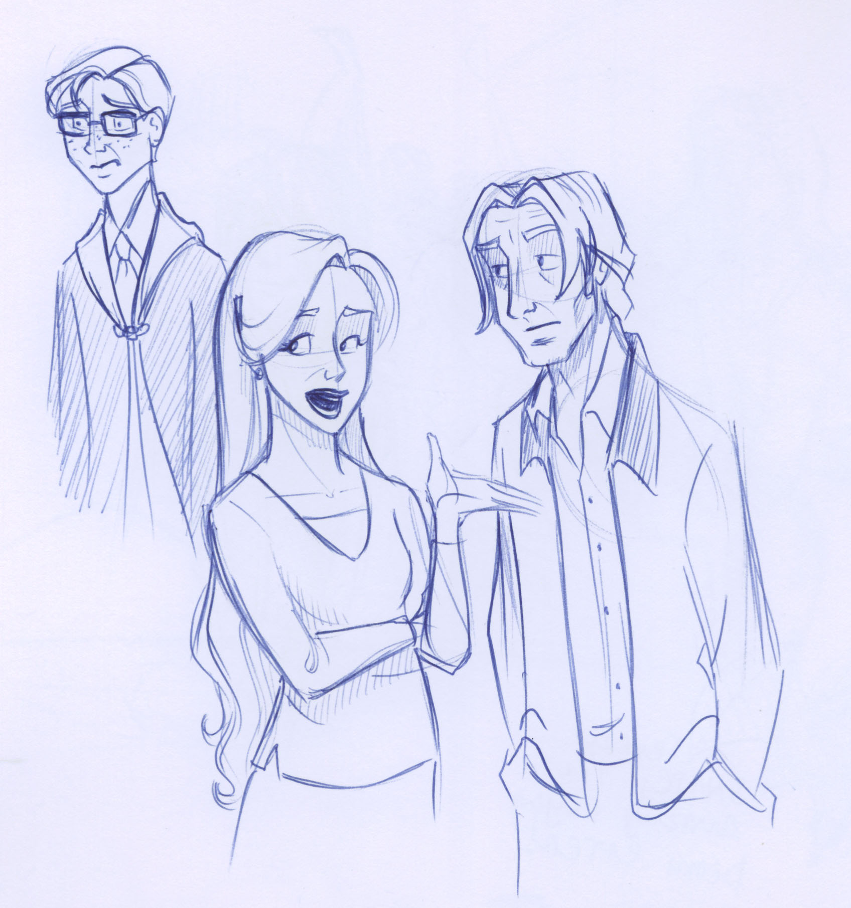 When Percy appears to fight the Death Eaters, Fleur breaks the unbearable tension by asking Lupin about Teddy.