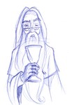 Dumbledore considers the task he's about to undertake as he raises the goblet to his lips...