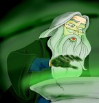 A colored version of Dumbledore in the Cave (by me)