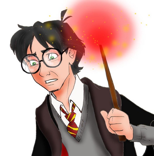 A semi-colored avatarish drawing of Harry
