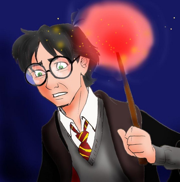 A little bit more colored avatarish drawing of Harry