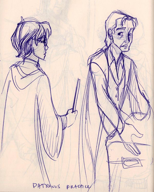 Harry practices the Patronus Charm with Professor Lupin