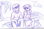 Aladdin and Jasmine spend some quality time at the beach