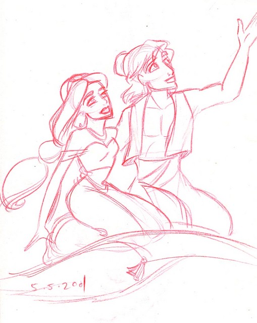 Aladdin and Jasmine fly