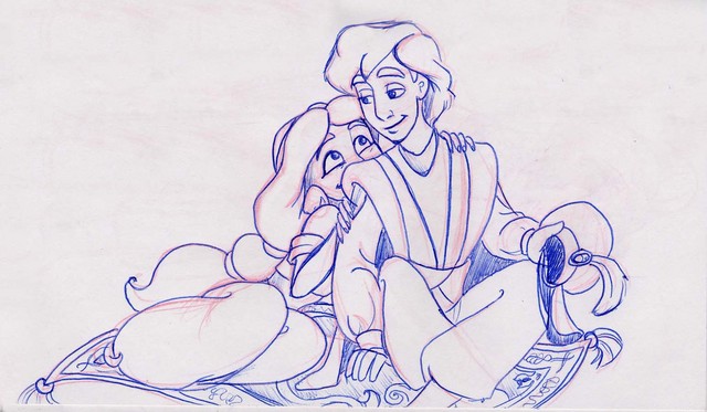 Aladdin and Jasmine feeling playful