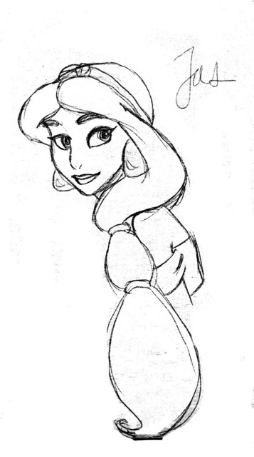 A drawing of Jasmine I unfortunately drew on a piece of cardboard...  But I love it so I sort of cleaned it up.