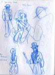 Character concepts for a storyboarding project entitled The Deal