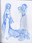 Character designs for Pandora and Rapunzel