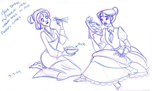 Jane and Mulan give each others' look a try