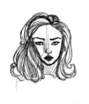 An attempted sketch of Catherine Zeta-Jones from the cover of Entrapment.