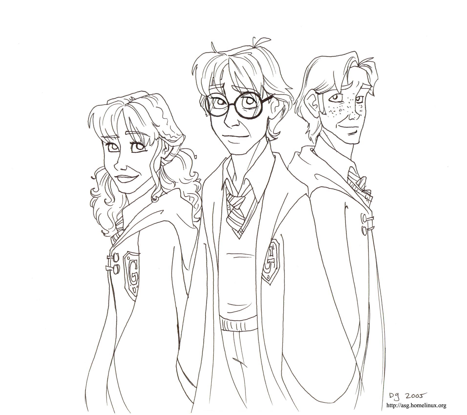 Hermione, Harry and Ron. 6th Year