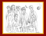 A wallpaper version of the Gryffindor Quidditch Team