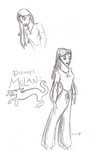 My first-ever drawings of Mulan (based on having seen brief samples of concept art and a teaser trailer)